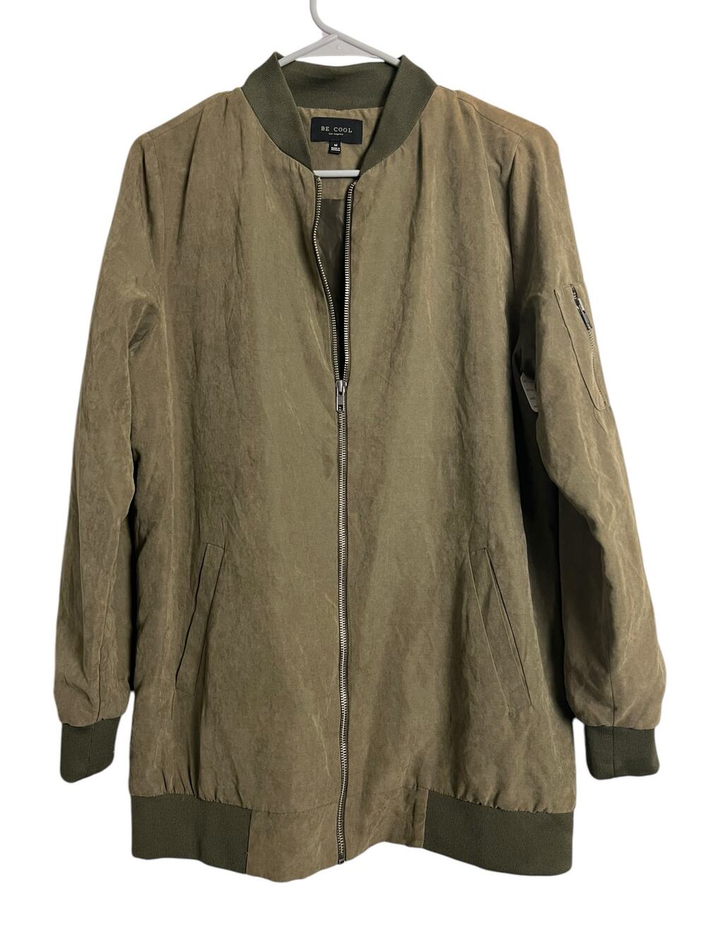 Be Cool men's medium green jacket windbreaker Casual M Basic Normcore